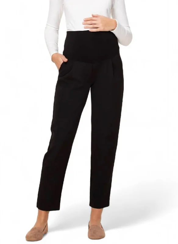 Relax Fit Full Panel Maternity Pants With Pockets In Black