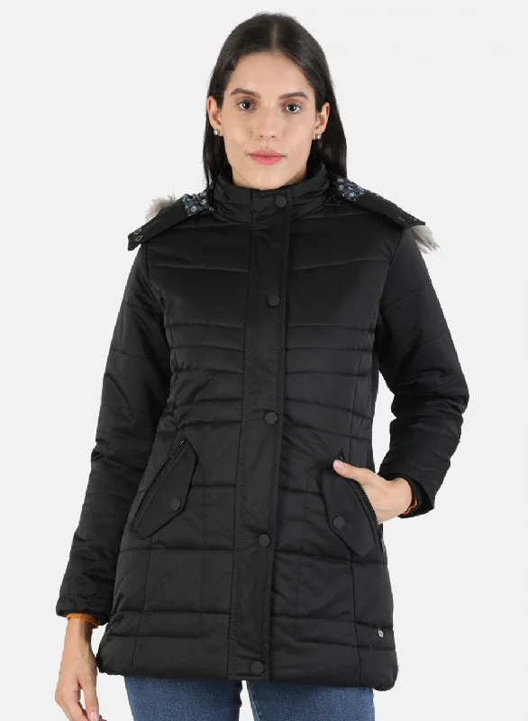 Women Black Solid Jacket