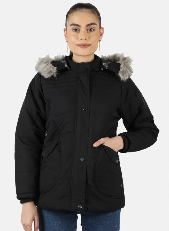 Women Black Solid Jacket