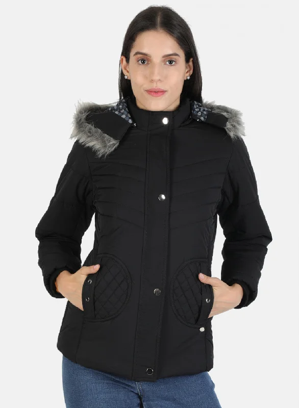 Women Black Solid Jacket