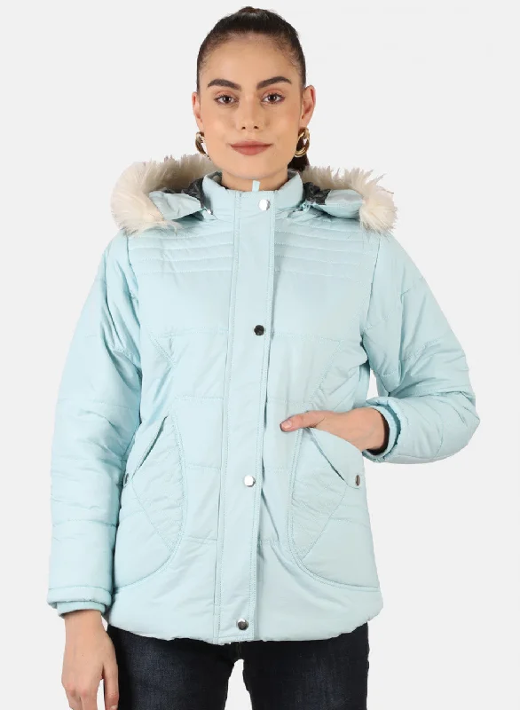 Women Blue Solid Jacket