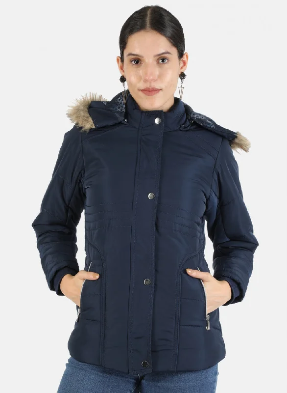 Women Blue Solid Jacket