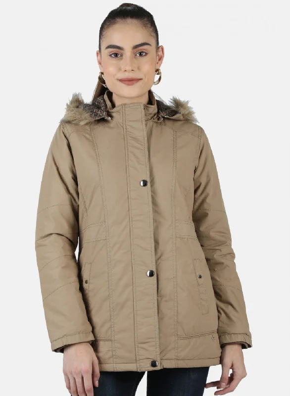 Women Brown Solid Jacket