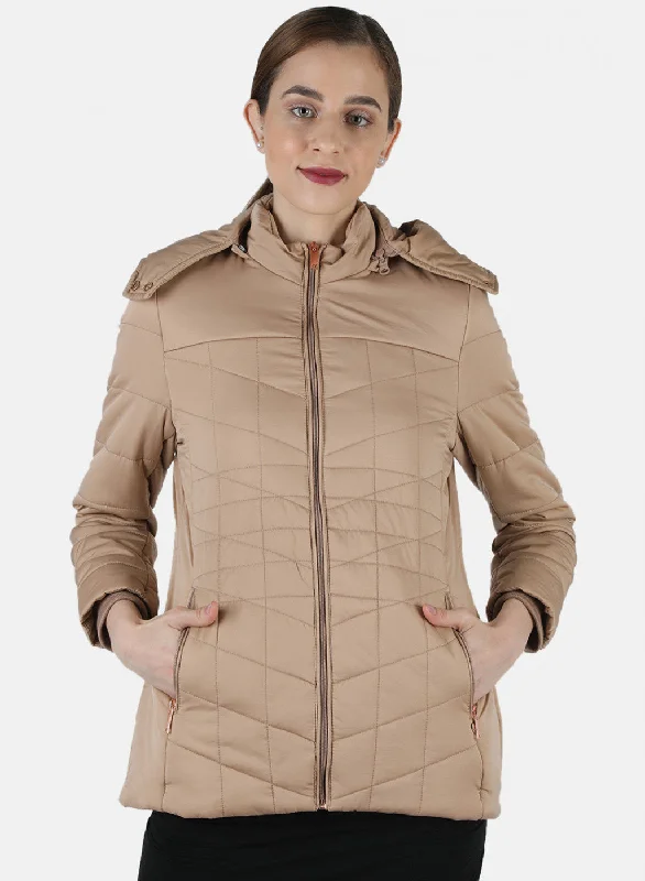 Women Brown Solid Jacket