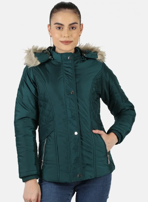 Women Green Solid Jacket