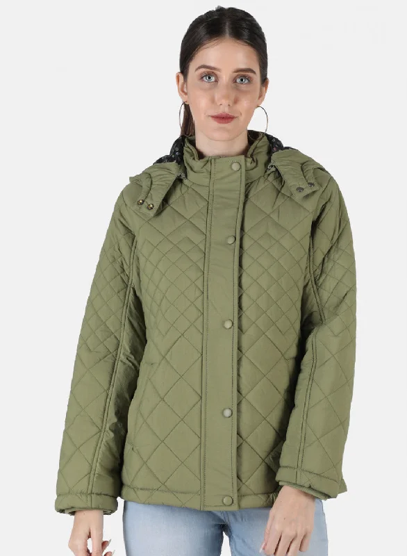 Women Olive Solid Jacket