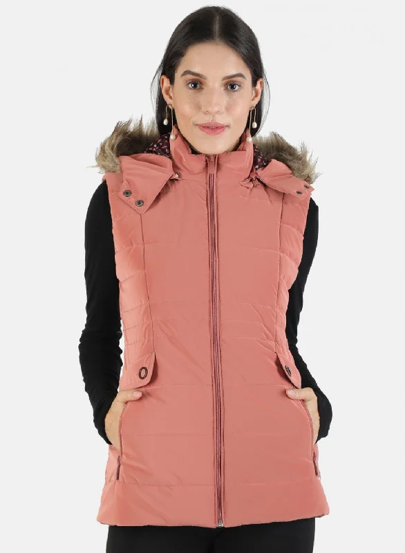 Women Pink Solid Jacket