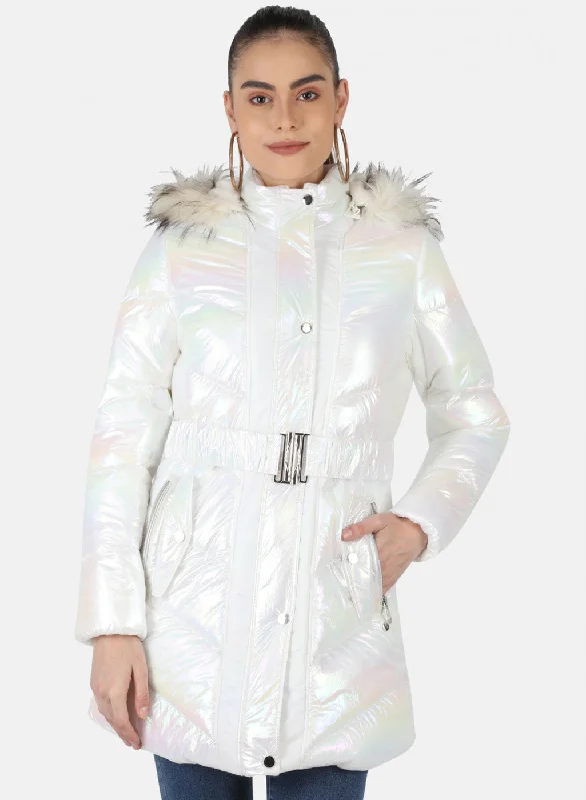 Women White Solid Jacket