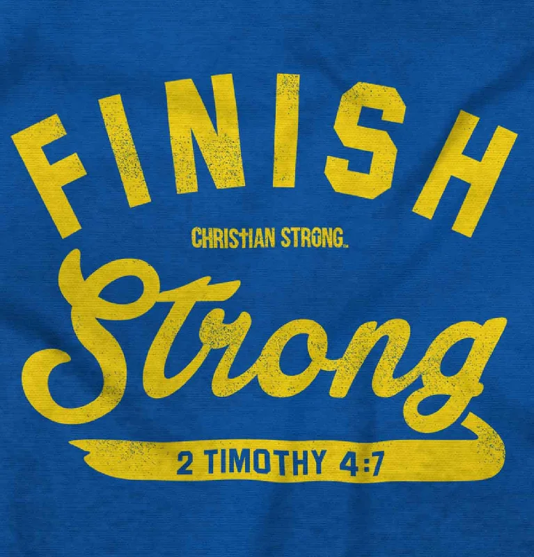 Finish Strong Scripture Crop Top Sleeveless T Shirt