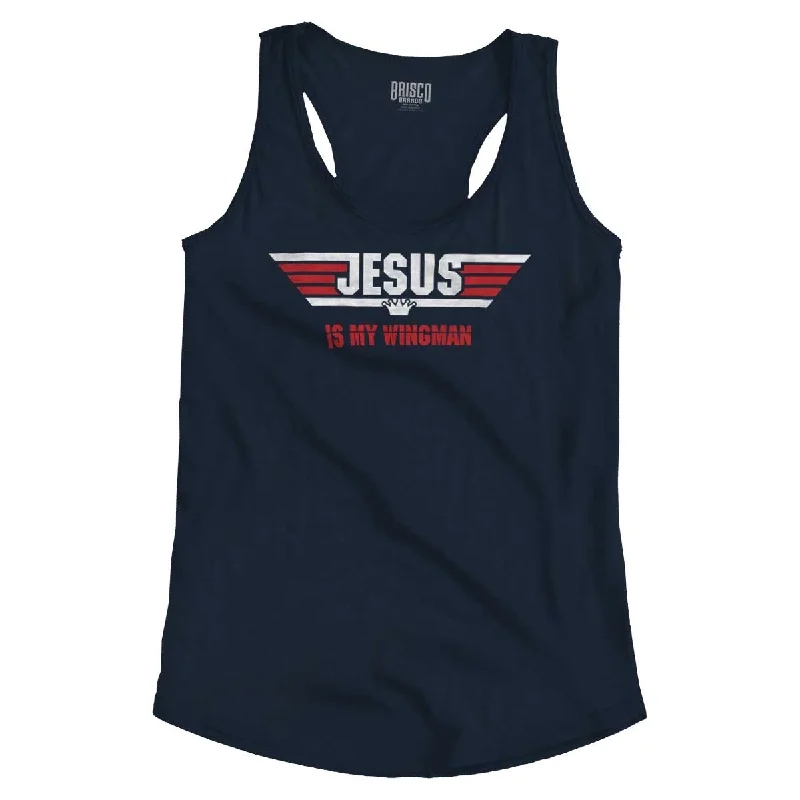 Jesus Is My Wingman Racerback