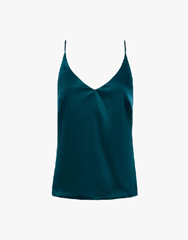 L'agence Gabriella Silk Camisole in Deep Teal