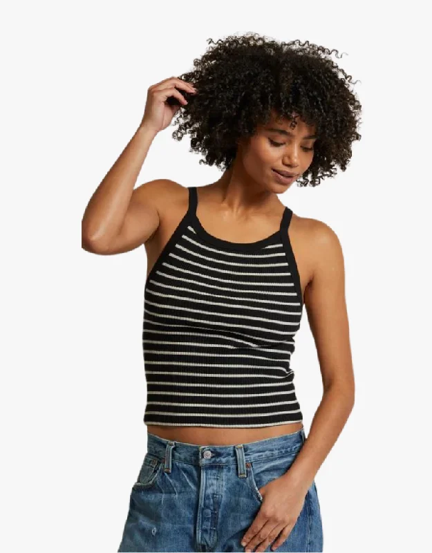 Perfect White Tee Bonnie Ribbed Tank Top True Black & Natural Stripe