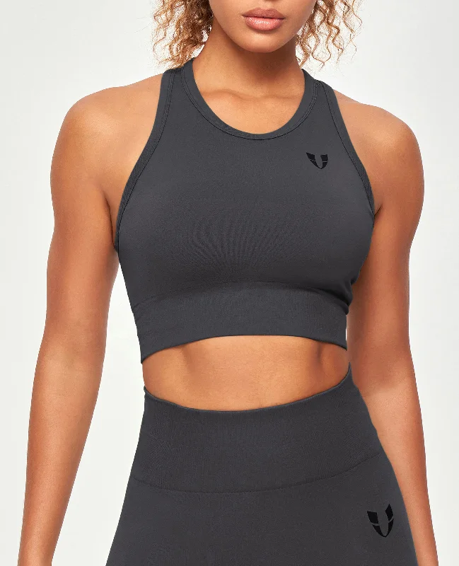 Seamless Padded Tank - Lava Gray