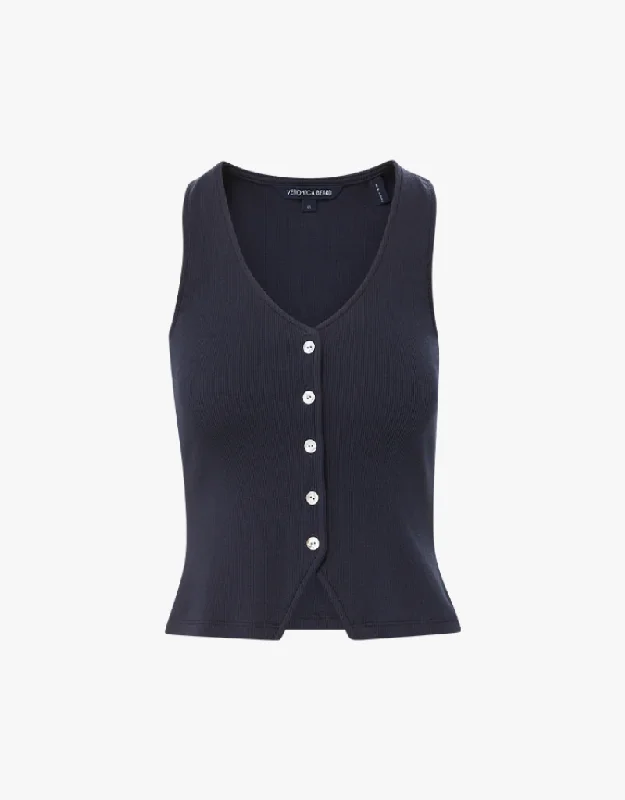 Veronica Beard Hoorne Tank in Navy