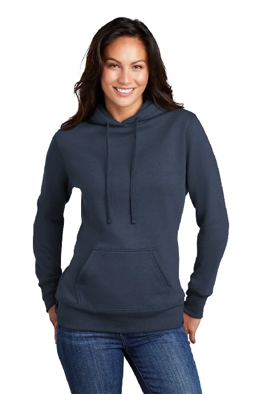 Port & Company Womens Core Fleece Hooded Sweatshirt Hoodie - Navy Blue