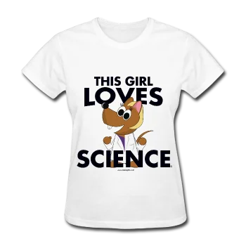 "This Girl Loves Science" (blonde) - Women's T-Shirt