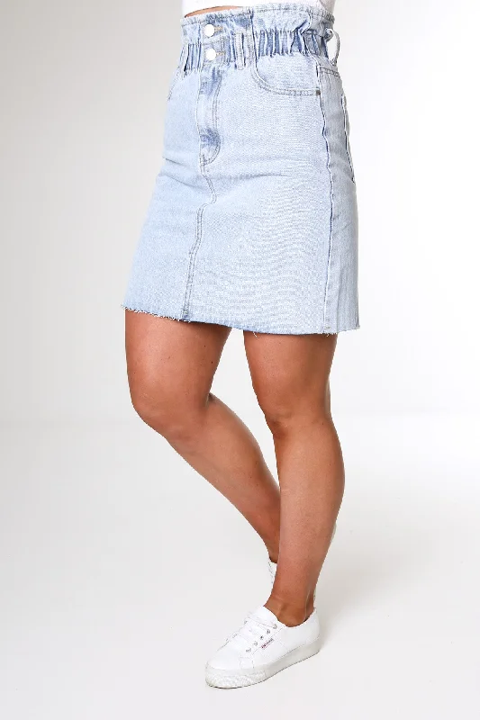 Braxton Denim Skirt Light Blue