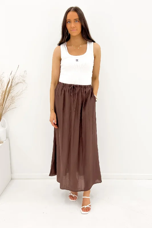 Lachlan Maxi Skirt Brown