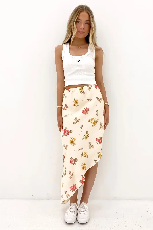 Madelyn Asymmetric Skirt Print