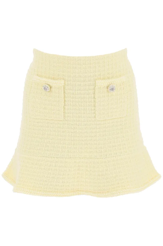 Self Portrait Women's "Knitted Mini Skirt With Jewel Buttons